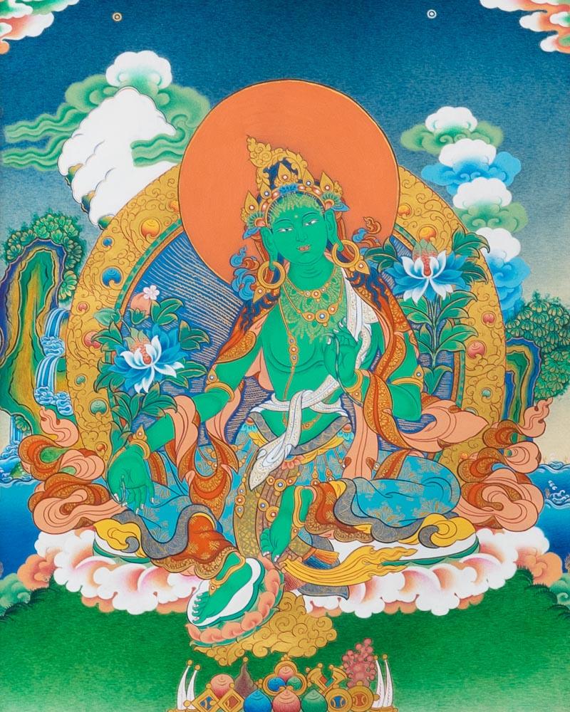 GREEN TARA PAINTED THANGKA
https://norbulingka.org/products/green-tara-tibetan-thangka-painting